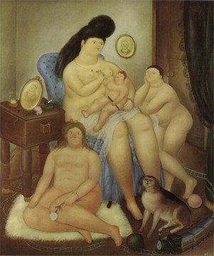 Artworks by 350 Famous Artists Painting - Protestant family Fernando Botero